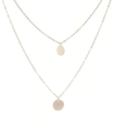 Strand Necklace Elegant Layering Disc Choker