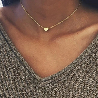 Gold/Silver Color Chain Star Heart Choker Necklace