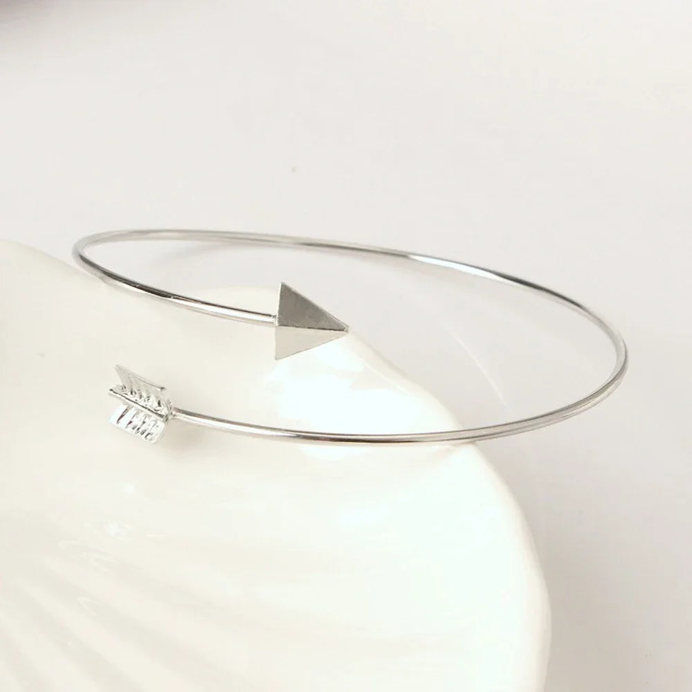 Punk Gothic Simple Adjustable Arrow Cuff Bracelets