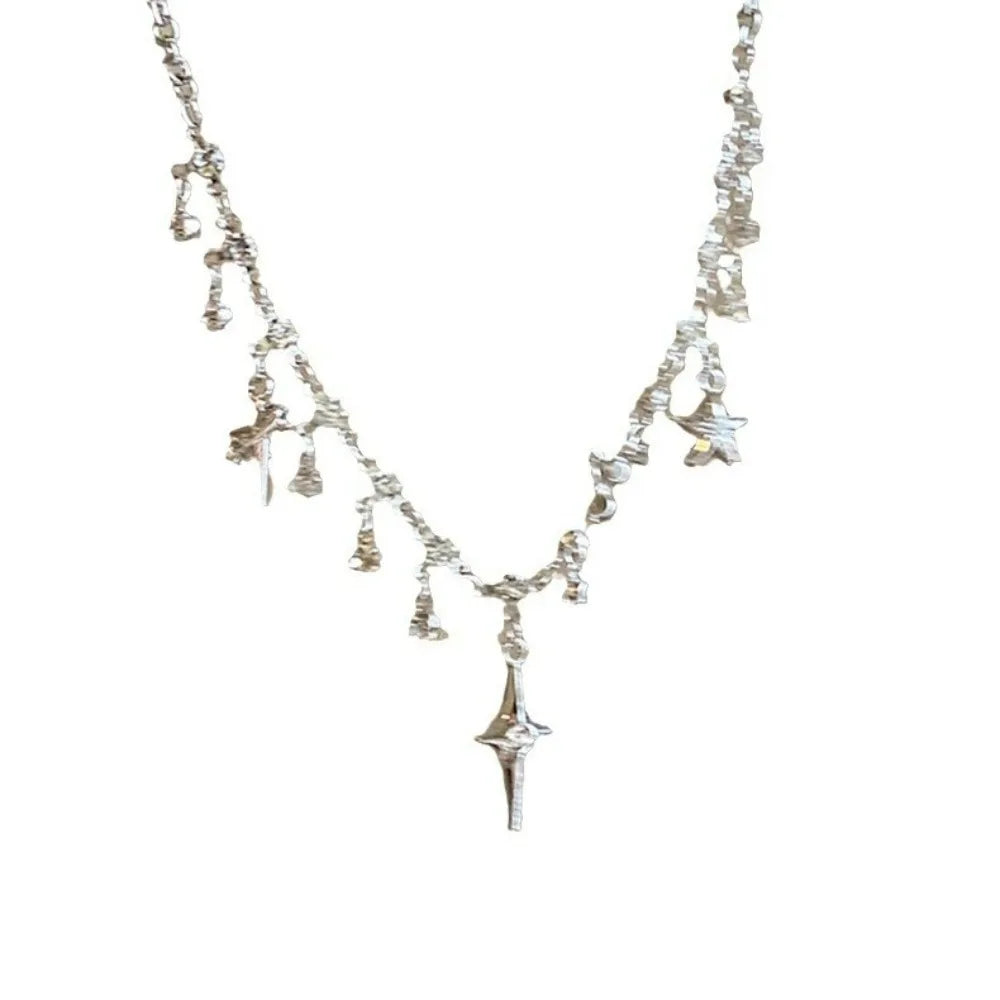Harajuku Four Pointed Star Tassel Choker Necklace
