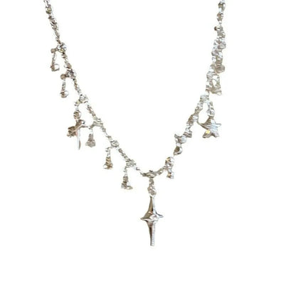 Harajuku Four Pointed Star Tassel Choker Necklace