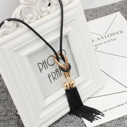 Tassel Long Winter Sweater Chain Pendant Necklace
