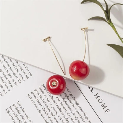 Trendy Kpop Cute Cherry Fruit Acrylic Earrings