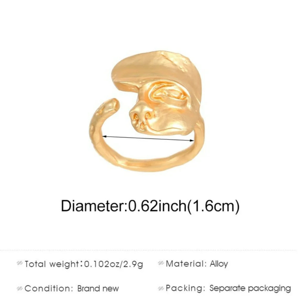 Creative Half Mystical Masked Face Open Ring