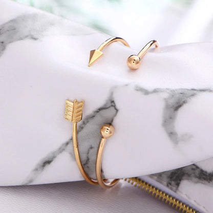 Punk Gothic Simple Adjustable Arrow Cuff Bracelets