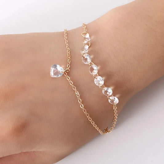 Simple Color Gold Femmes Cristal Bracelet
