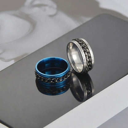 Stainless Steel Rotating Anxiety Fidget Rings
