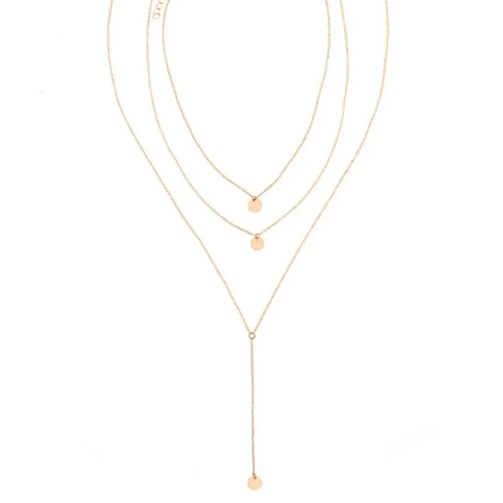 Minimalist Round Disco Coin Chain Necklace