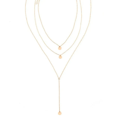 Minimalist Round Disco Coin Chain Necklace