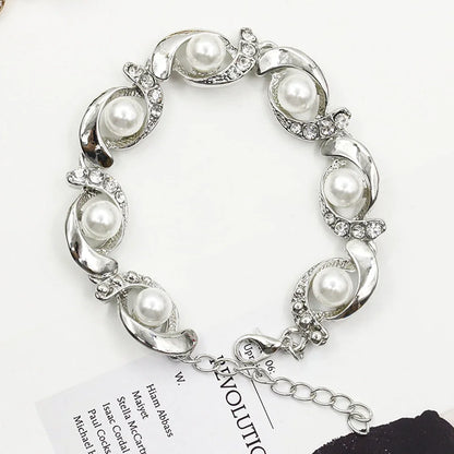 Imitation Pearl Adjustable Chain Bracelet